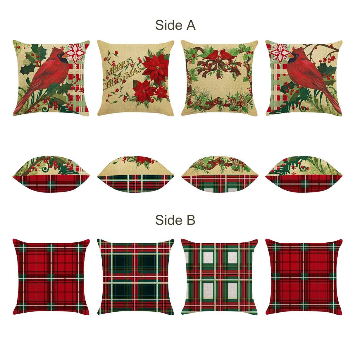 Christmas Cardinal Throw Pillow Covers