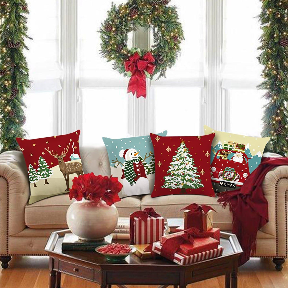 Christmas Tree Throw Pillow Covers