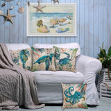 Sea Turtle Seahorse Throw Pillow Covers