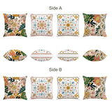 Boho Flower Leaves Throw Pillow Covers