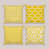 Yellow Modern Geometric Throw Pillow Covers