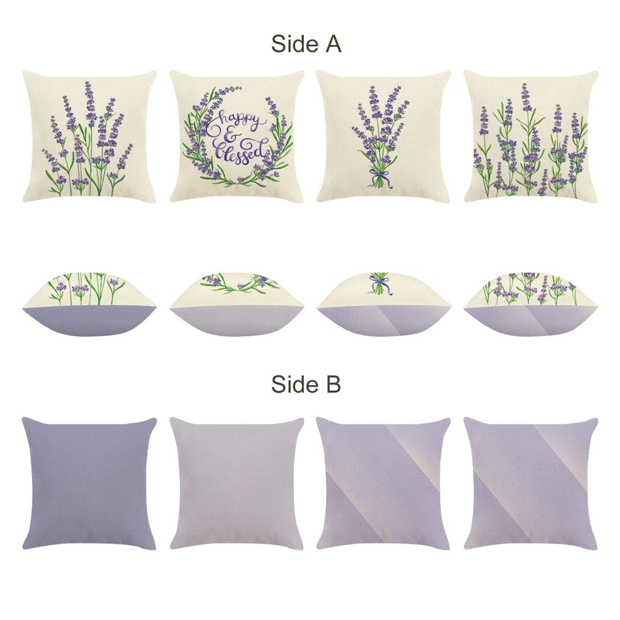 Purple Flower Lavender Throw Pillow Covers