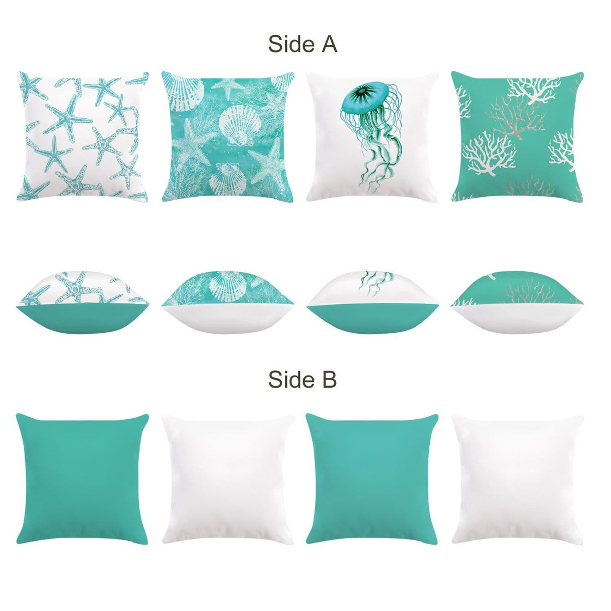 Starfish Jellyfish Throw Pillow Covers