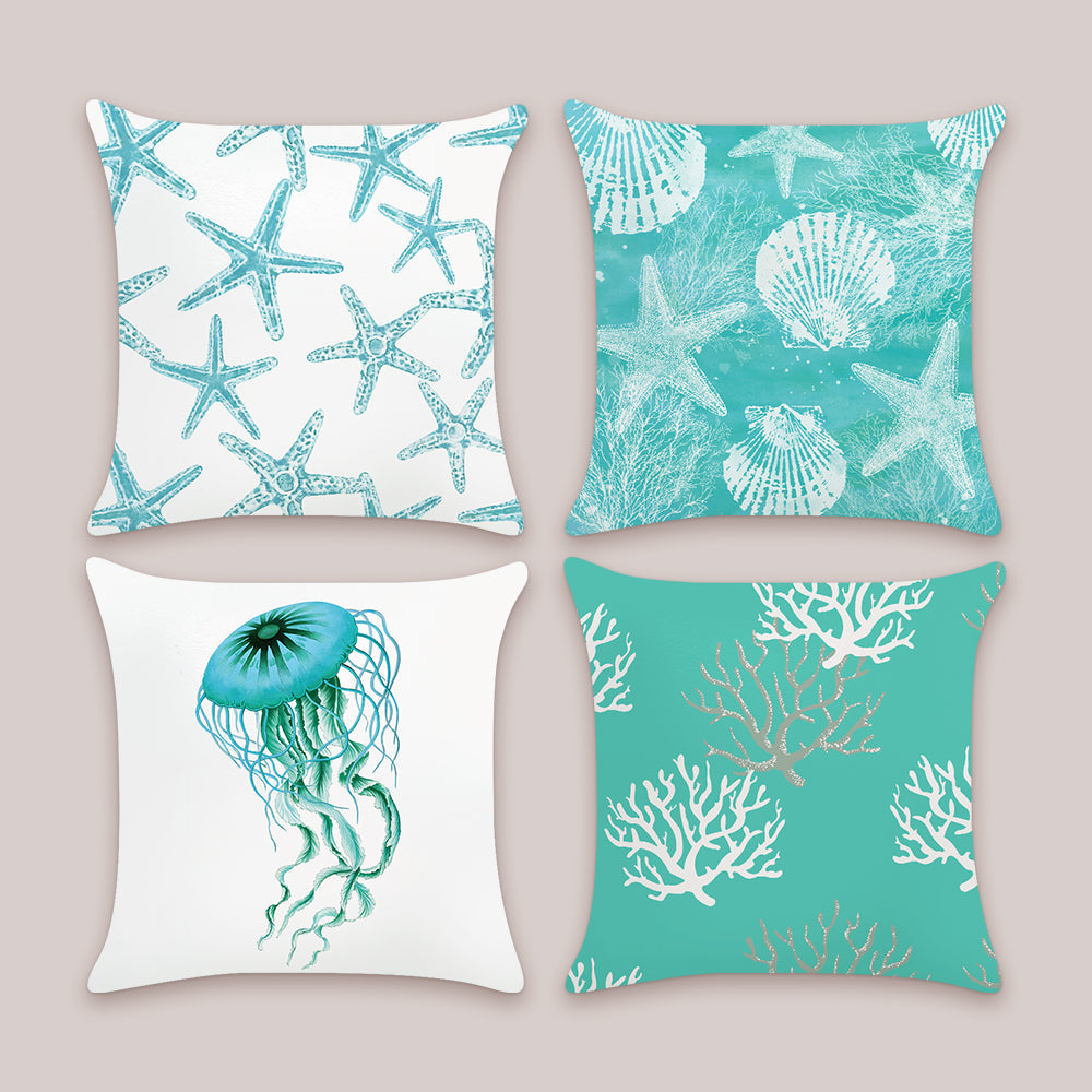 Starfish Jellyfish Throw Pillow Covers