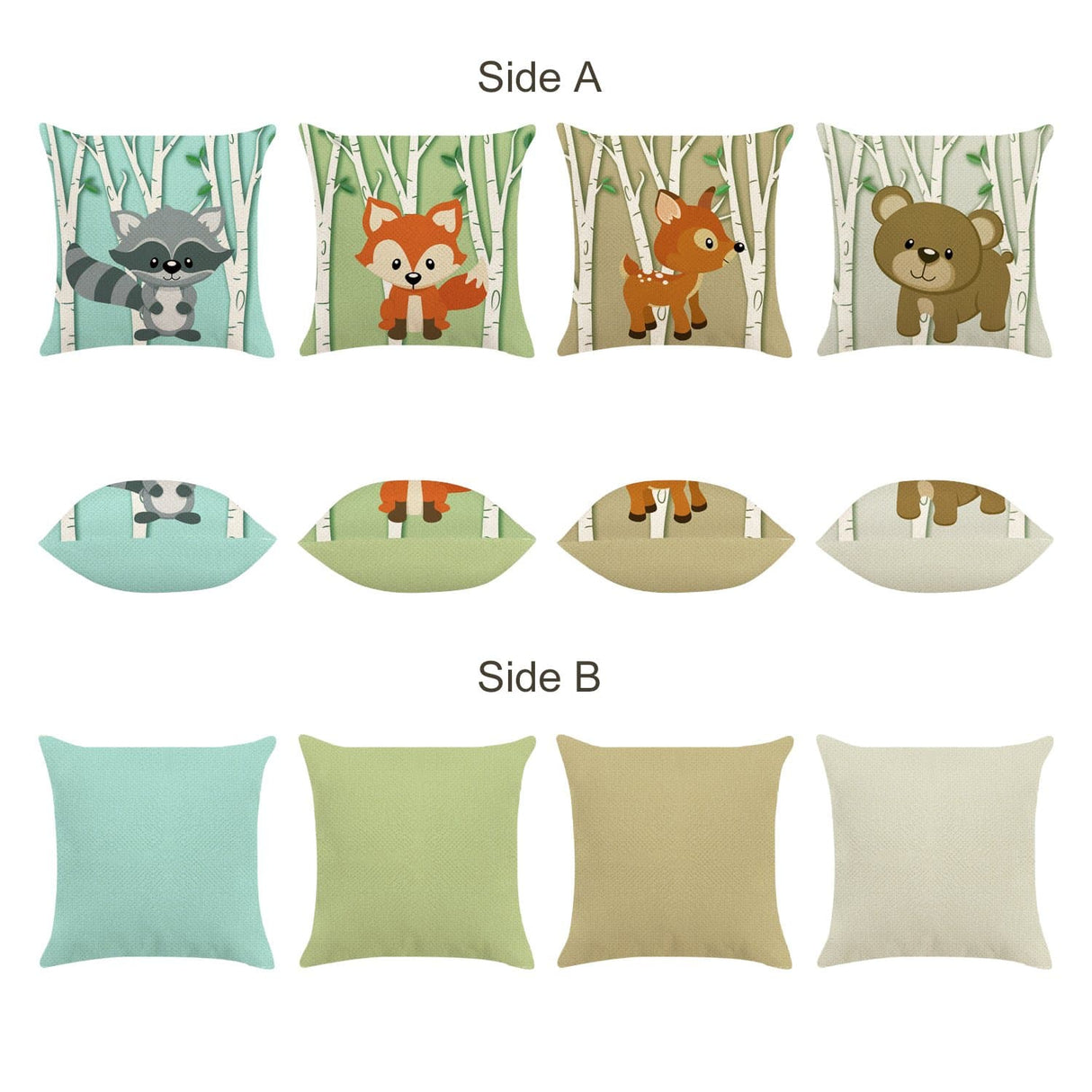 Deer Fox Throw Pillow Covers