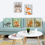 Deer Fox Throw Pillow Covers