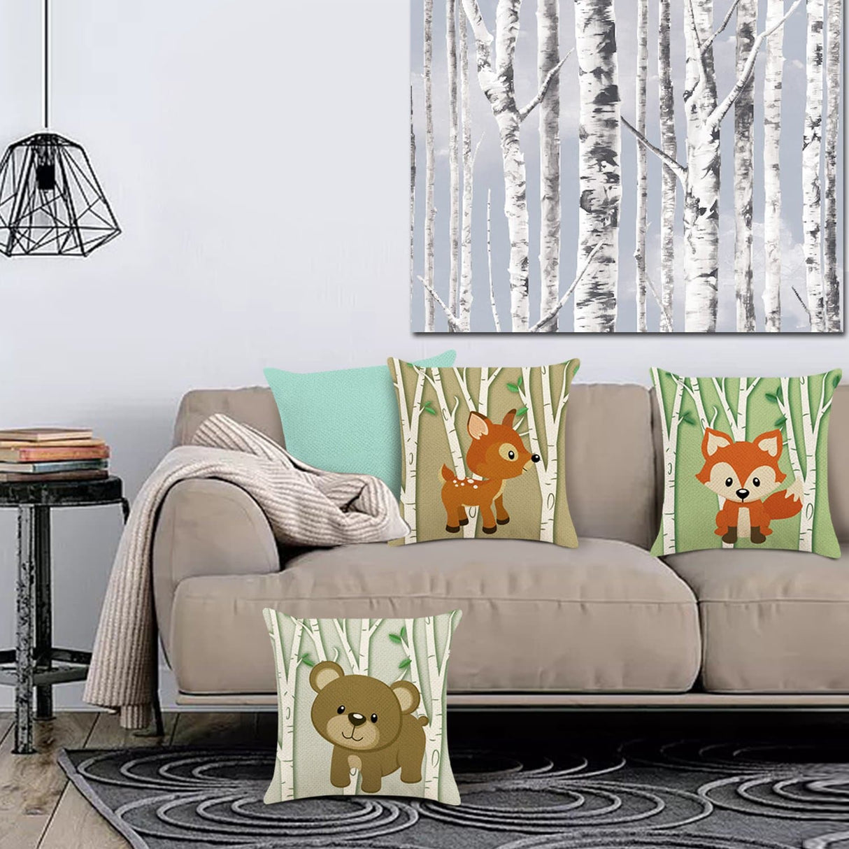 Deer Fox Throw Pillow Covers