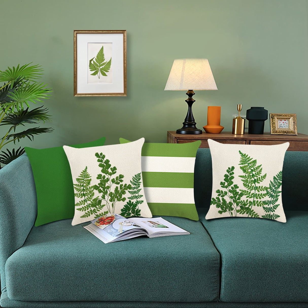 Fern Fronds Throw Pillow Covers