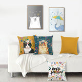 Black and Orange Cat Throw Pillow Covers