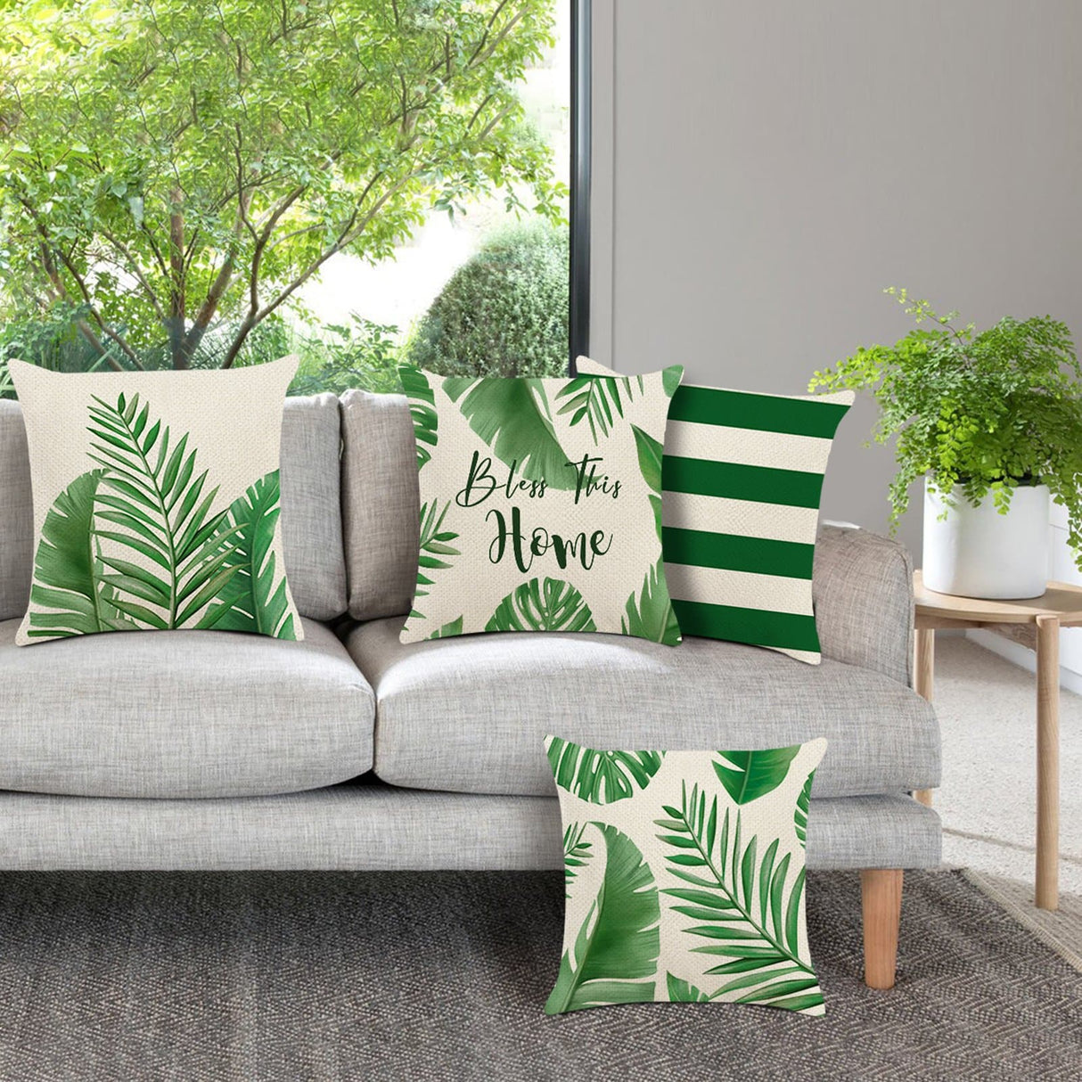 Tropical Leaves Throw Pillow Covers