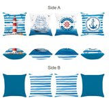 Nautical Sailing Blue Throw Pillow Covers