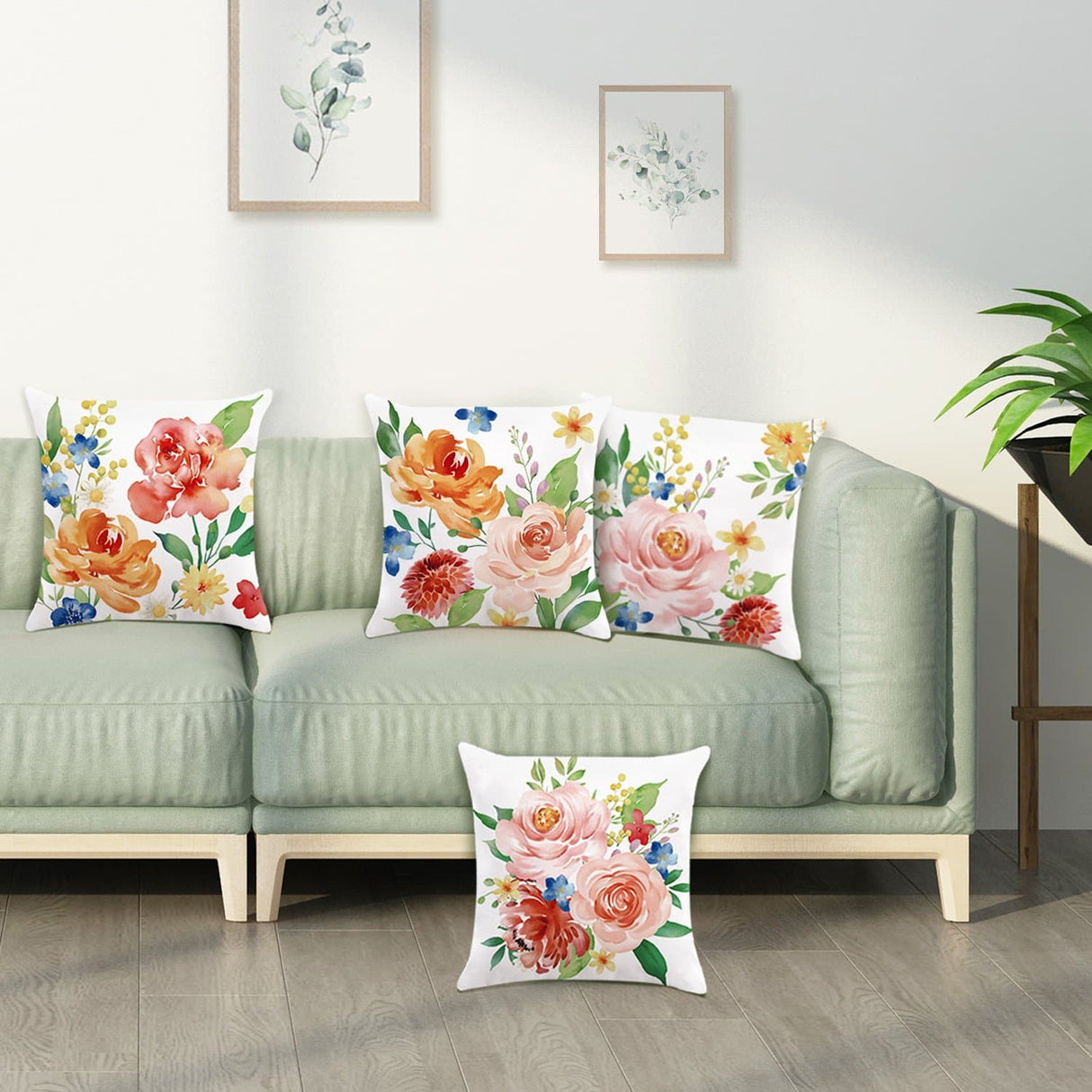 Peony Flower Throw Pillow Covers