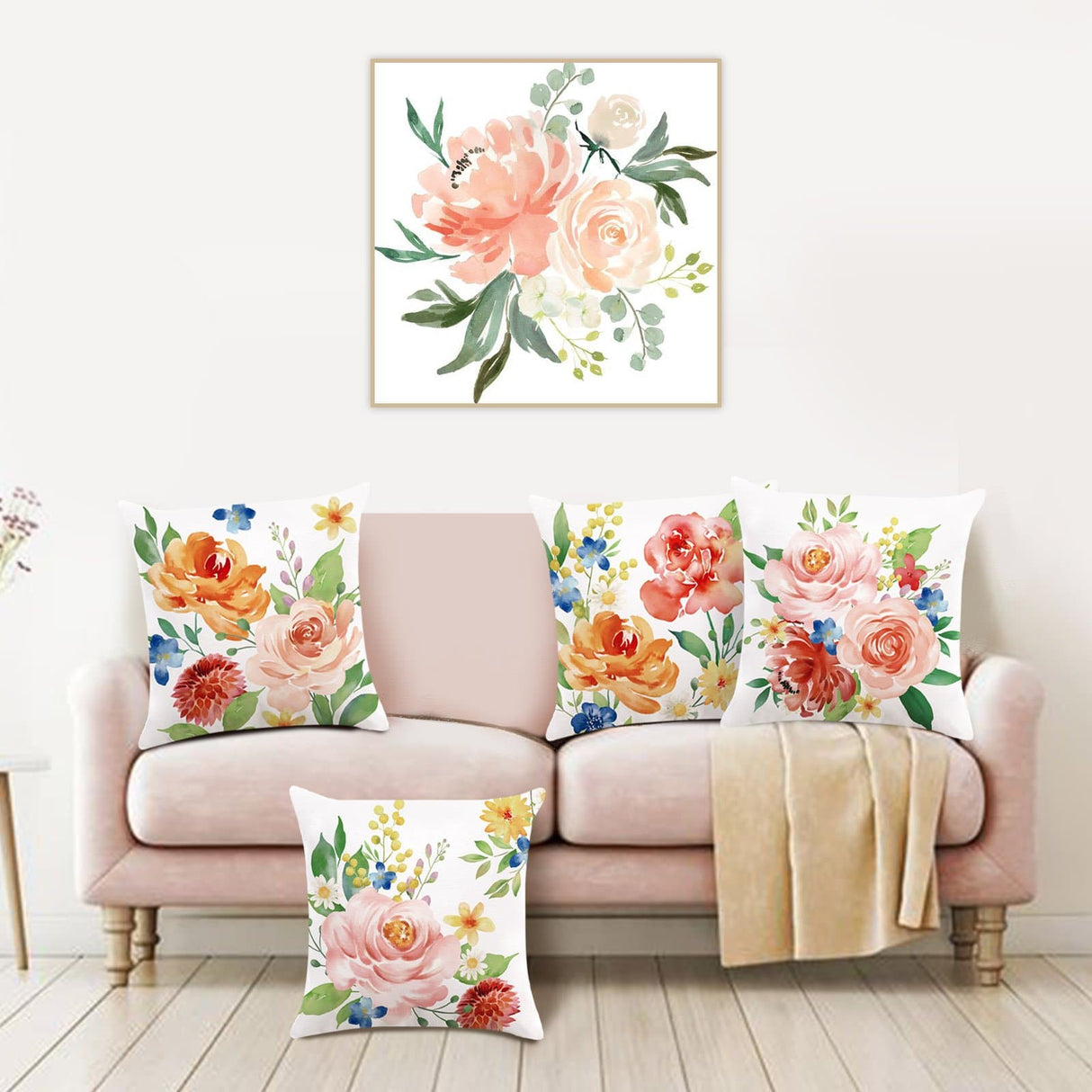 Peony Flower Throw Pillow Covers