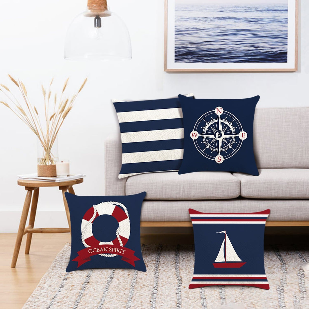 Nautical Sailing Throw Pillow Covers