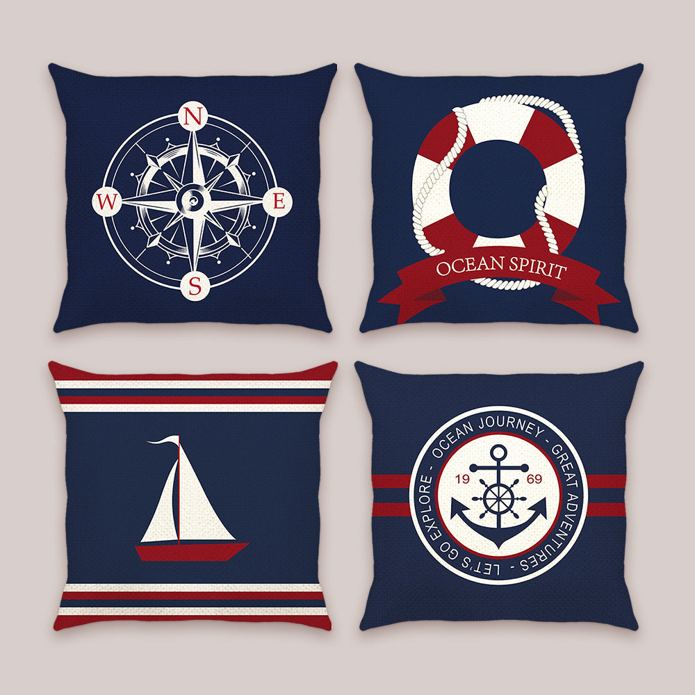 Nautical Sailing Throw Pillow Covers