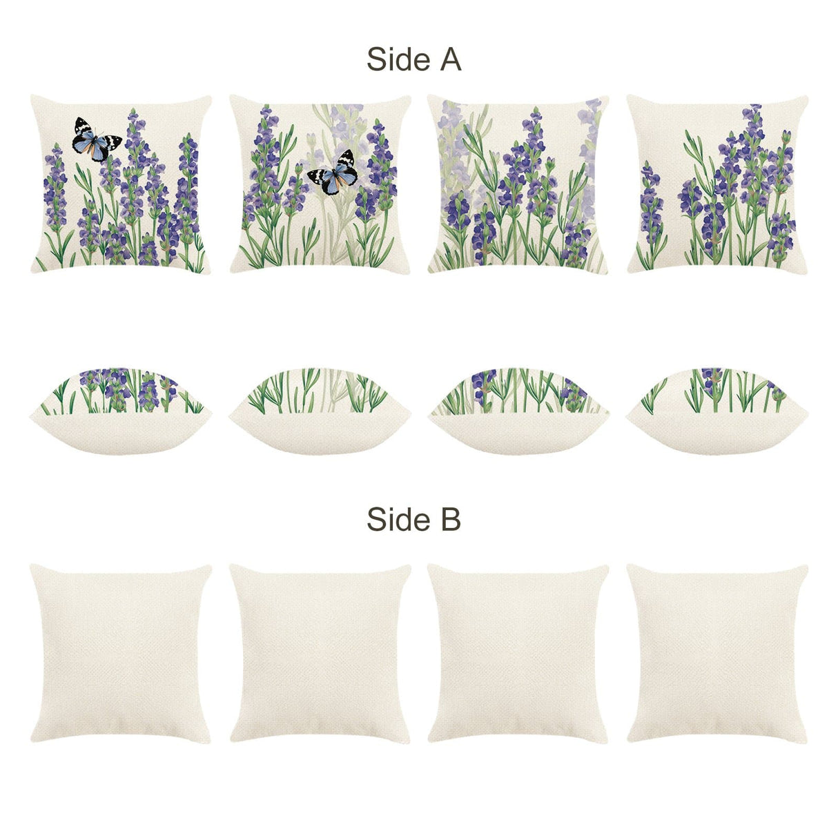 Purple Lavender Flower Throw Pillow Covers