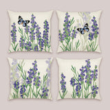 Purple Lavender Flower Throw Pillow Covers