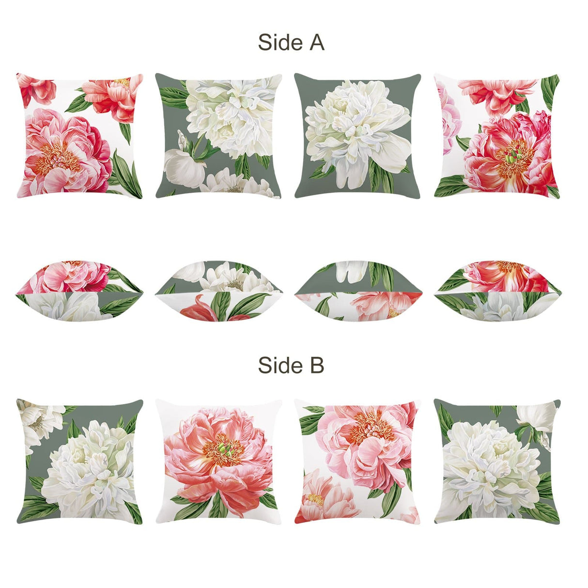 Peony Flower Throw Pillow Covers