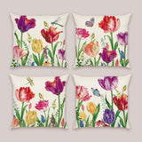 Tulip Floral Throw Pillow Covers