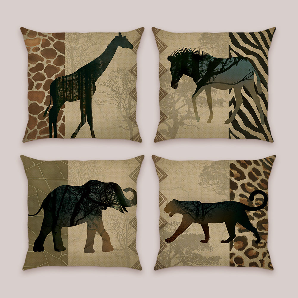 African Animals Leopard Throw Pillow Covers