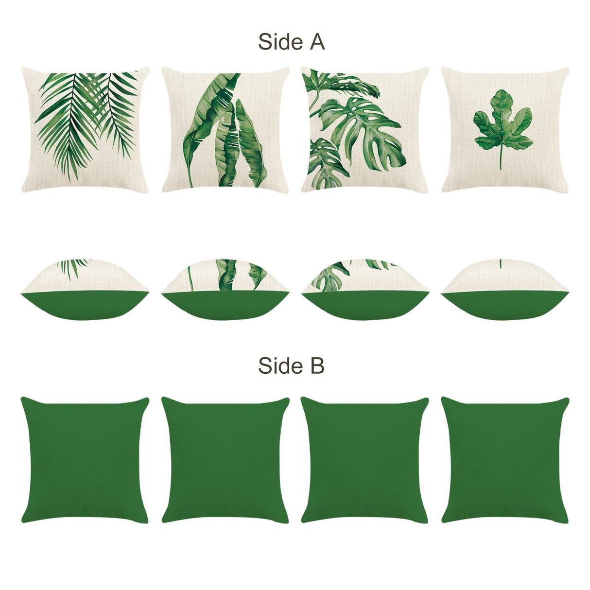 Tropical Leaves Throw Pillow Covers