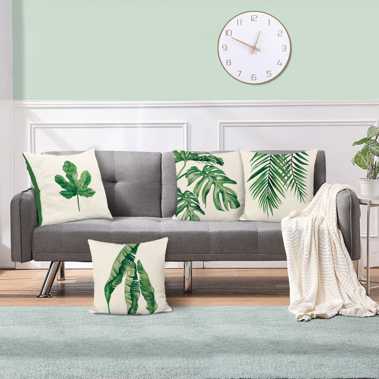 Tropical Leaves Throw Pillow Covers