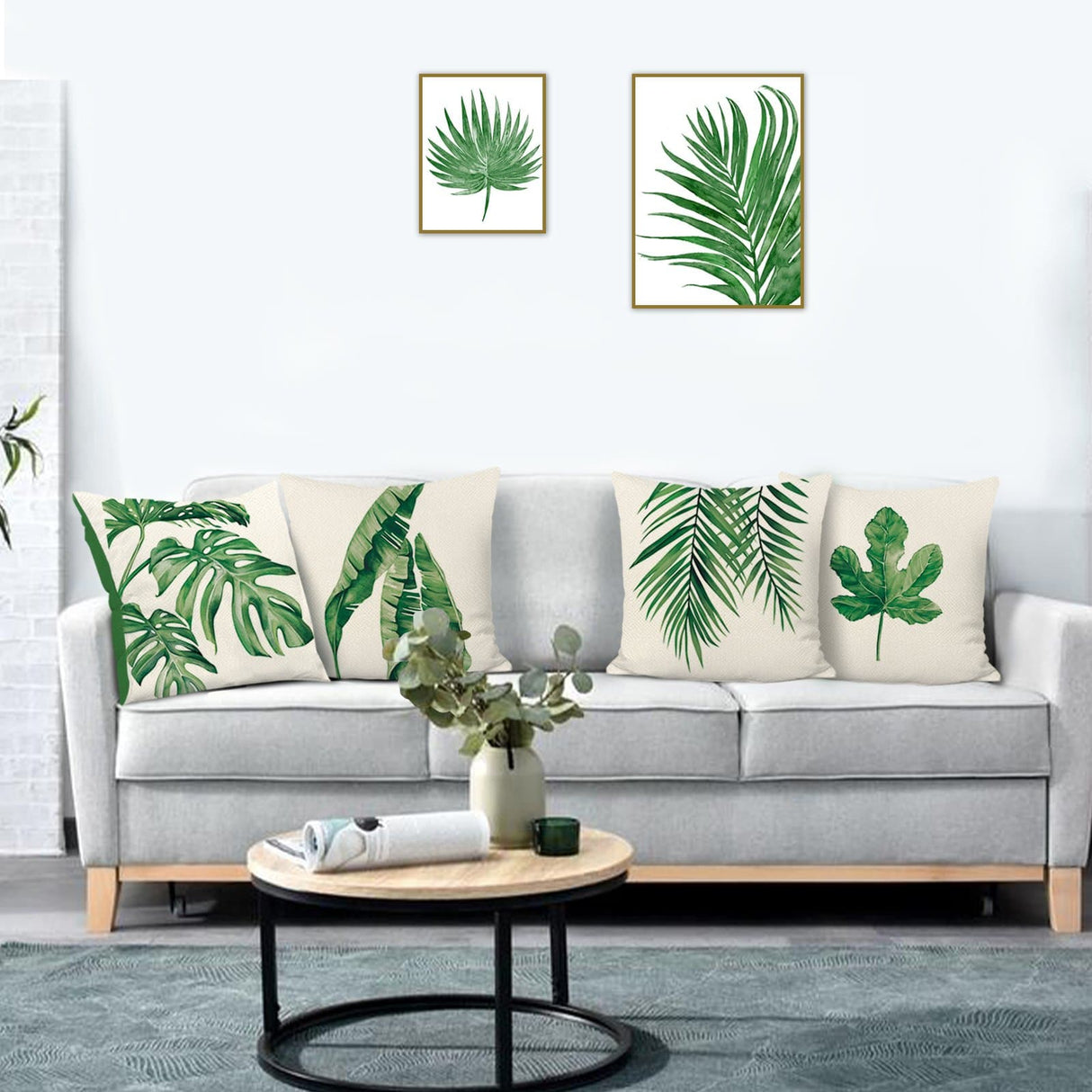 Tropical Leaves Throw Pillow Covers