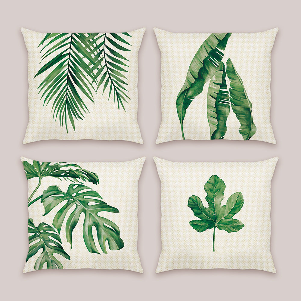 Tropical Leaves Throw Pillow Covers