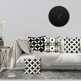 Black Gold Geometric Throw Pillow Covers