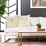 Gold Foil Geometric Throw Pillow Covers