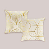 Gold Foil Geometric Throw Pillow Covers