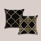 Gold Foil Geometric Throw Pillow Covers