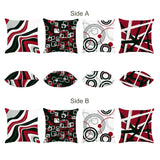 Red Black Geometric Throw Pillow Covers