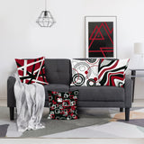 Red Black Geometric Throw Pillow Covers