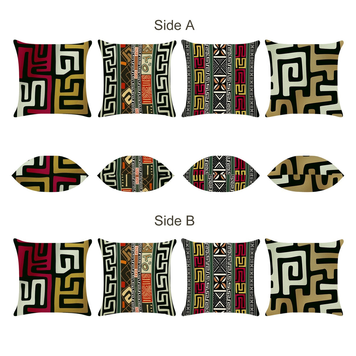 African Tribal Geometric Throw Pillow Covers