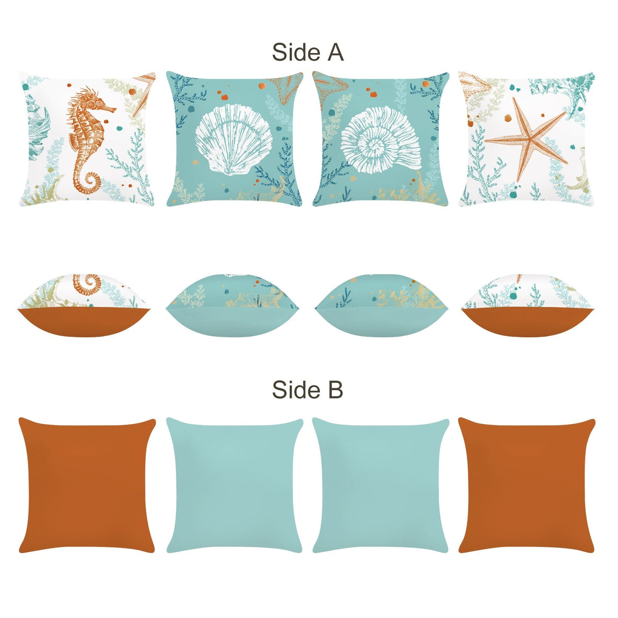 Beach Seahorse Throw Pillow Covers