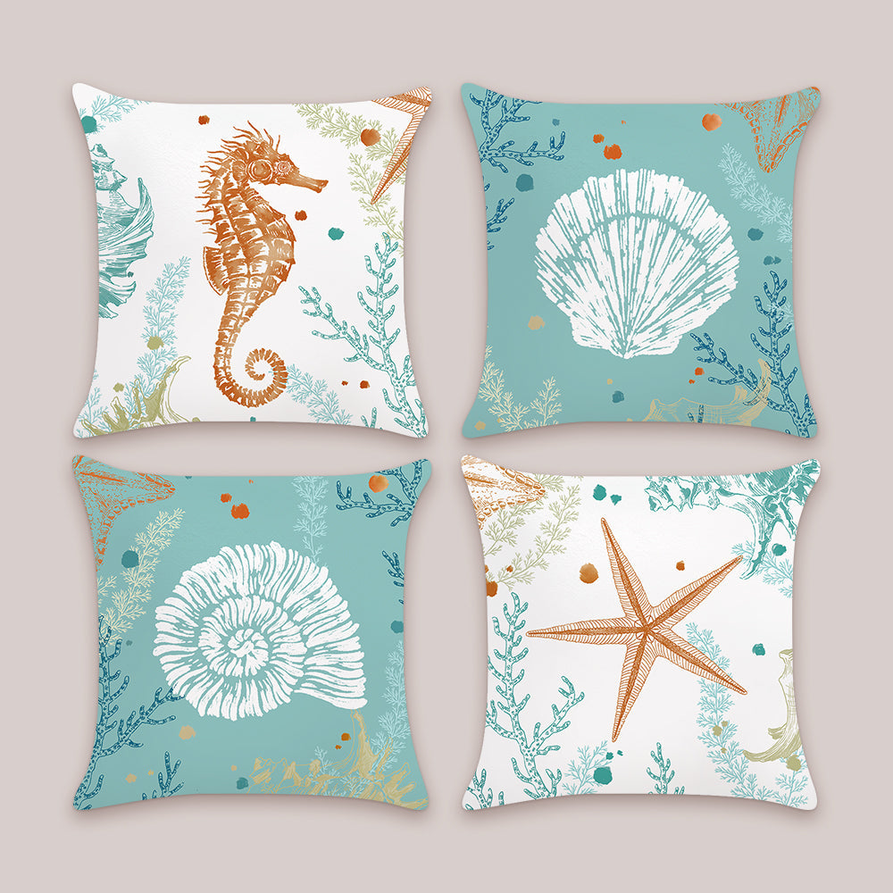 Beach Seahorse Throw Pillow Covers