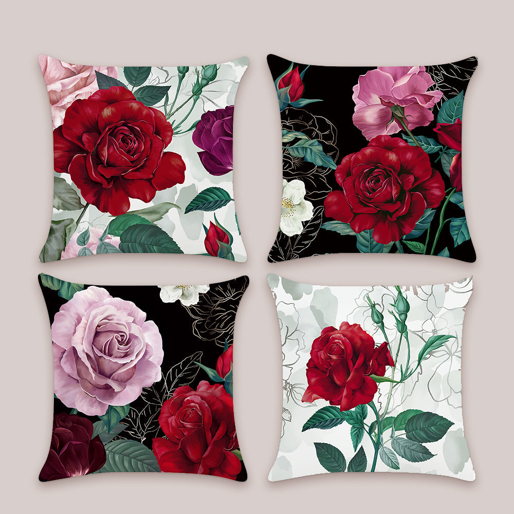 Rose Flower Throw Pillow Covers