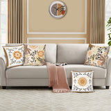 Boho Flower Leaves Throw Pillow Covers