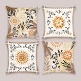 Boho Flower Leaves Throw Pillow Covers