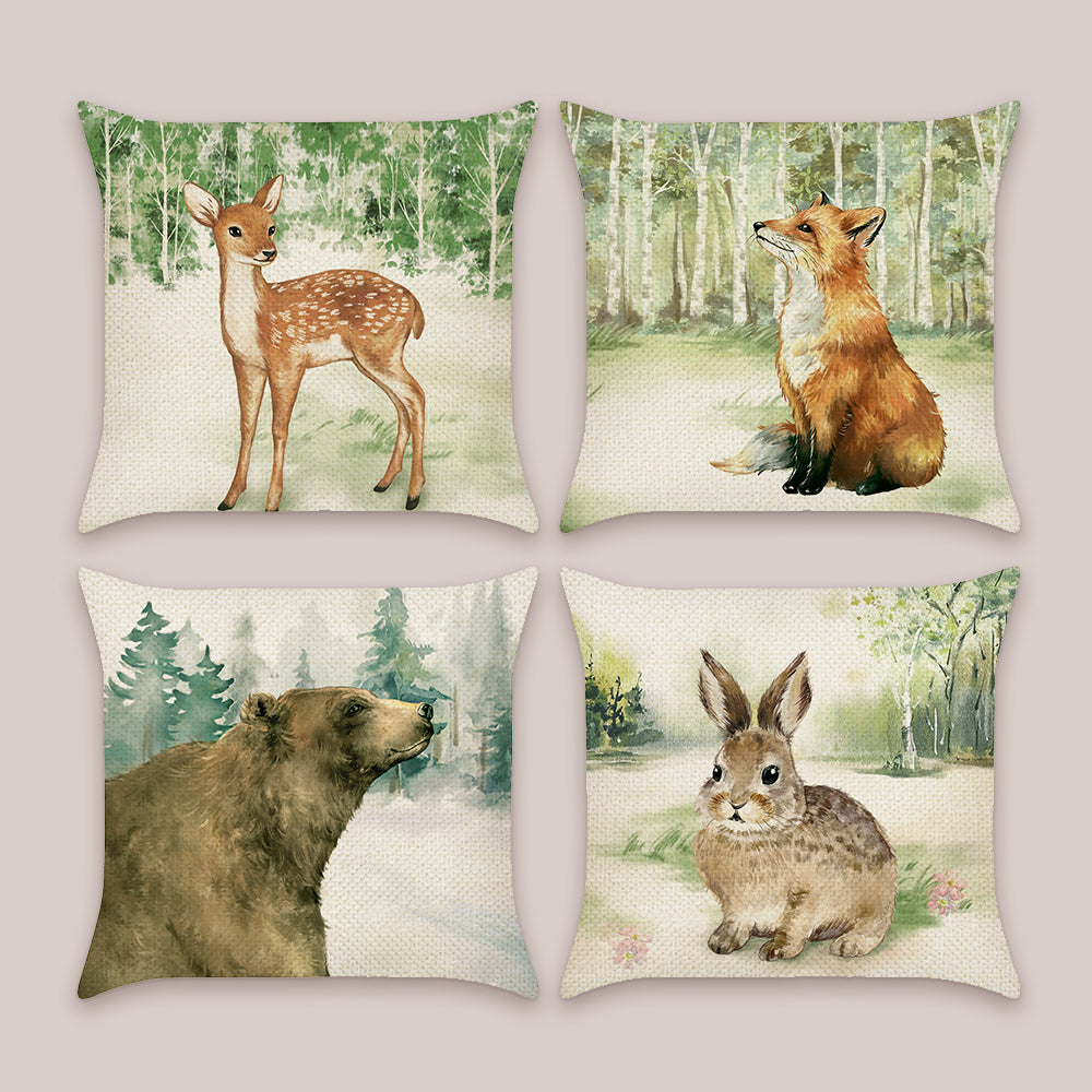 Forest Animals Throw Pillow Covers