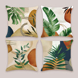 Boho Tropical Leaves Throw Pillow Covers