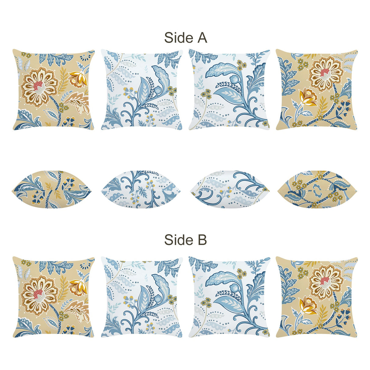 Boho Flower Leaves Throw Pillow Covers