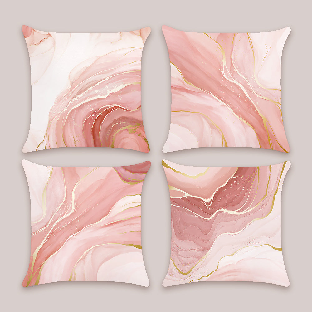 Pink Marble Throw Pillow Covers