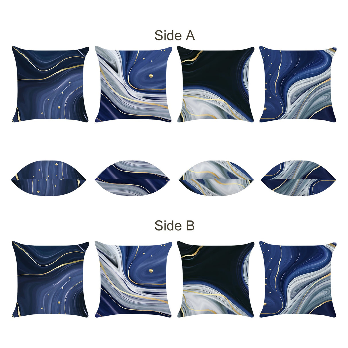 Blue Marble Throw Pillow Covers