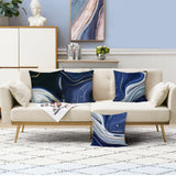 Blue Marble Throw Pillow Covers