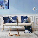 Blue Marble Throw Pillow Covers