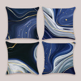 Blue Marble Throw Pillow Covers