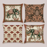 Retro Elephant Throw Pillow Covers