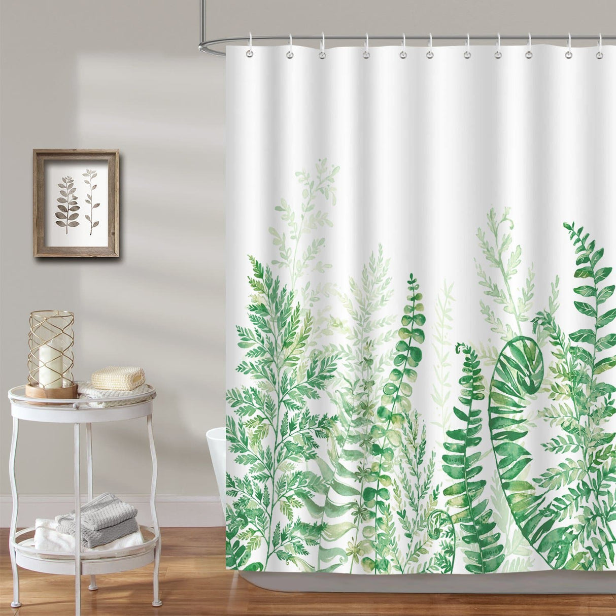 Green Fern Plants Shower Curtain